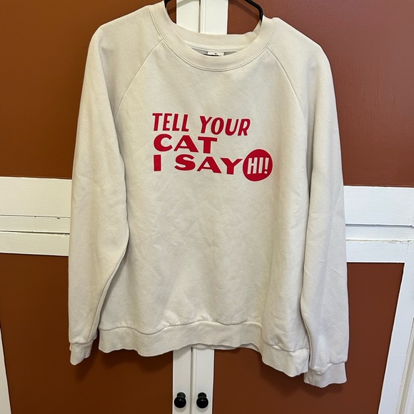The Cuddle Collab Target Sweatshirt “Tell Your Cat I Say Hi! - White w/red - XL - Picture 4 of 6